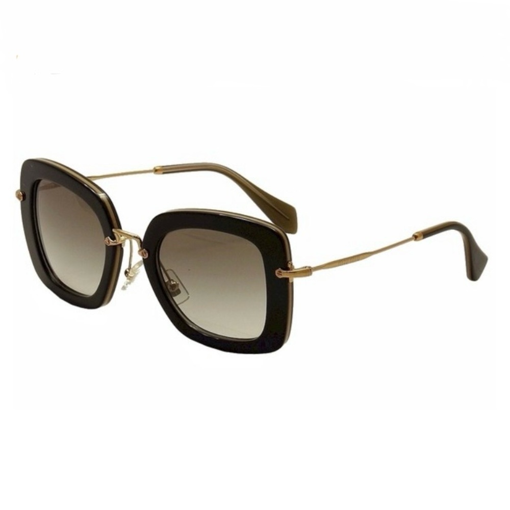 MIU MIU SMU07O KAY-0A7 Retro Sunglasses Black/ Gold - Picture 2 of 16